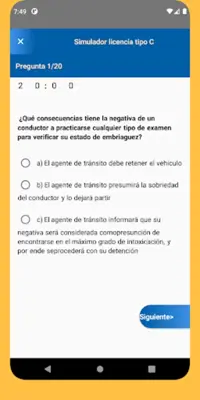 Simulador Examen ANT android App screenshot 2