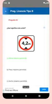 Simulador Examen ANT android App screenshot 4